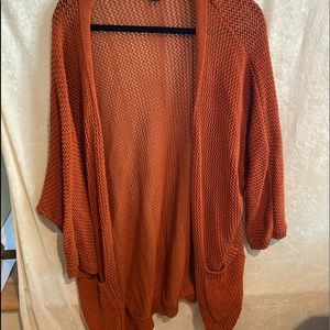 Orange knit cardigan